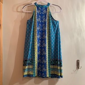 AS U WISH blue patterned dress